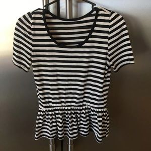 Black and white peplum